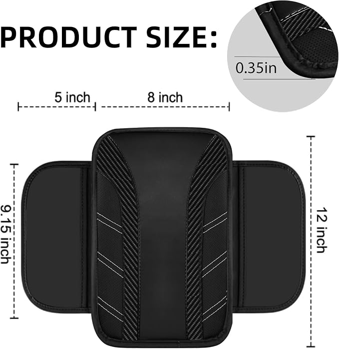 NBTEPEM 10 Pcs Car Floor Mats Full Set & Sport Leather Steering Wheel Cover 14.5-15 inch, Center Console Cover, Seat Belt Cushion, Cup Holder Coaster, Universal Automobile Interior Sets (Black)