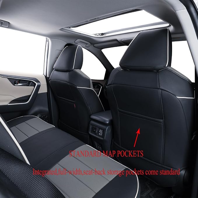 EKR Corolla Seat Cover Custom Fit for Toyota Corolla 2020 2021 2022 L/ LE,Leather Car Seat Cover Full Set-Faux Leather(Black/Gray)