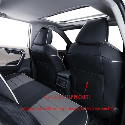 EKR Corolla Seat Cover Custom Fit for Toyota Corolla 2020 2021 2022 L/ LE,Leather Car Seat Cover Full Set-Faux Leather(Black/Gray)