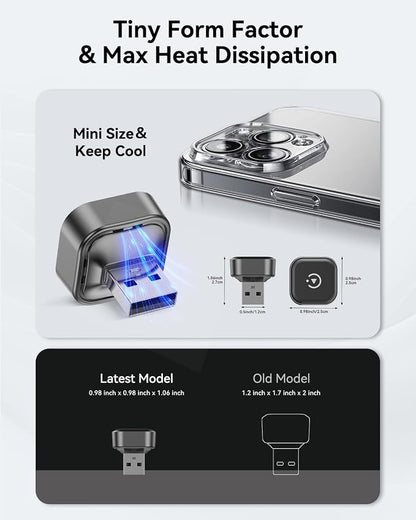 2026 Wireless CarPlay & Android Auto Adapter, Mini 2-in-1 Plug & Play Dongle Converts Wired to Wireless – Auto Reconnect, Low Latency, Works with iOS 10+ & Android 11+ for After 2016 Cars