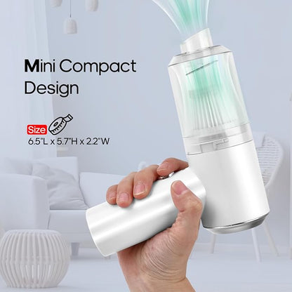 Auloea Mini Car Vacuum Cleaner(4500 pa) Portable Cordless Rechargeable,Tiny Handheld Vacuum, Computer Hand Vacuum for Keyboard and Laptop, Mini Hand Held Vac for Car and Home /V01/White