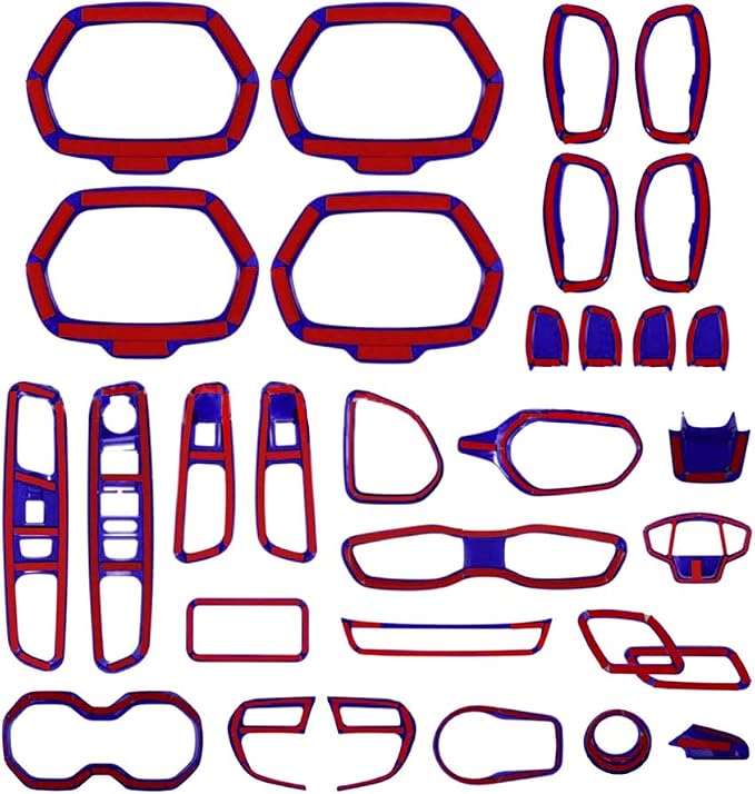 31PCS/ Set Interior Trim Kit Car Interior Accessories Decoration Trim Kit for Jeep Renegade 2015-2018 (Dark Blue)