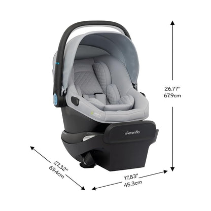 Evenflo Revolve180 LiteMax NXT Rotating Rear-Facing Lightweight Preemie and Infant Car Seat 3-30lbs. with SensorySoothe. Easy Install with Base (Quartz)