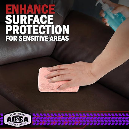 AIDEA Microfiber Applicator Pad-8Pack, Car Wash Sponge, Premium Microfiber Sponge and Cleaning Pads, Perfect for Effortless Wax, Sealant, and Conditioner Application, Car Detailing Supplies, Pink