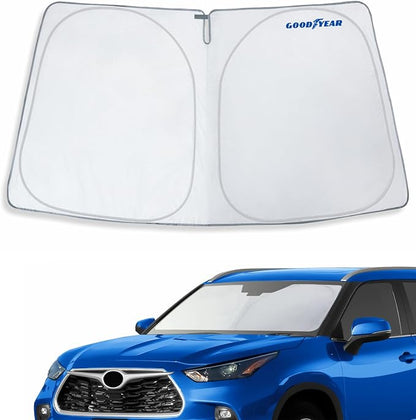 Goodyear Foldable Windshield Sunshade for Toyota Highlander 2020-2026, SUV car Accessories, Sunshade Cover, Sun Shade Car Windshield, Window Sun Blocker - GY008216