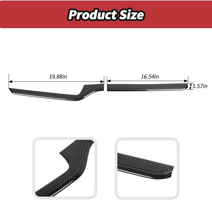 JeCar for Silverado Carbon Fiber Interior Center Console Dash Panel Cover Trim for 2022 2023 2024 2025 2026 Chevrolet Chevy Silverado 1500