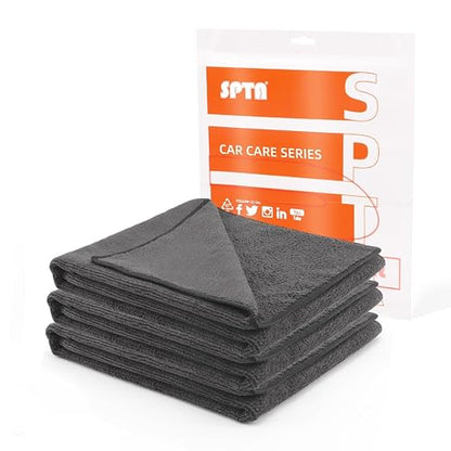 SPTA Car Microfiber Towels, Sport & Workout Towel - Gym, Exercise, Fitness, Spa, Ultra Soft, Super Absorbent, Fast Drying Premium Microfiber, 320gsm, 16in x 27in, Midnight (3-Pack)-MT036