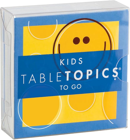 TableTopics Kids to Go Question Game with Conversation Cards for Kids - 40 Conversation Starters for Families to Play at the Dinner Table, Family Game Night, & Road Trips