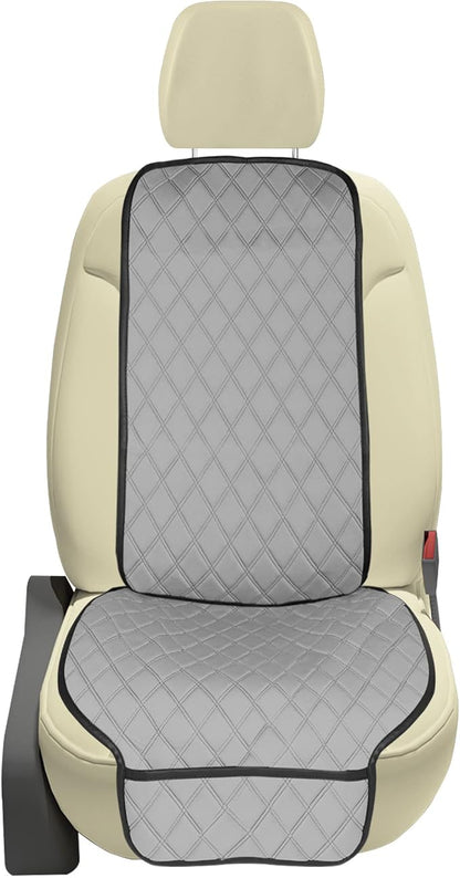 FH Group Car Seat Cushion – Neosupreme Single Front Seat Cover with Front Pockets, Airbag Compatible, Universal Fit Car Seat Cushion for Driver or Passenger Seat, SUV, Truck, Sedan & Van – Gray