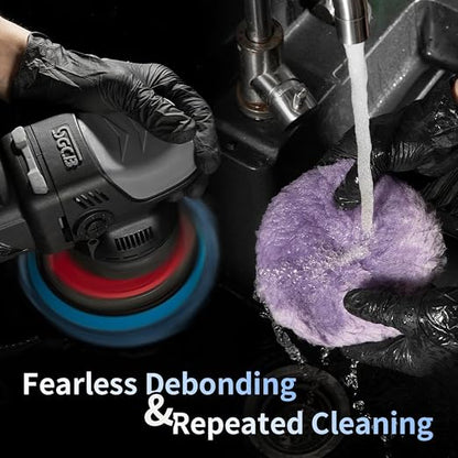 SGCB Pro 6" Wool Buffing Pads 3Pcs - Coarse, Medium, Light Cutting Car Wool Polishing Pads for 6 Inch Car Polisher Compounding