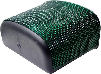 Bling Crystal Car Trash Can Auto Hanging Car Trash Can Sparkling Storage Holder Litter Container for Vehicle Office Home (Green)