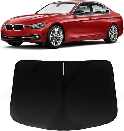 Windshield Sun Shade for 2013-2018 BMW 3 Series 320i 325i 328i 330i 335i F30 F31, Car Front Window Sunshade with 240T Sun Visor Protector Blocks UV Rays Heat Sun Shield Accessories