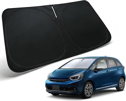 Windshield Sun Shade for Honda Fit 2007-2024, Car Front Window Sunshade with 240T Sun Visor Protector Blocks UV Rays Heat Sun Shield Accessories