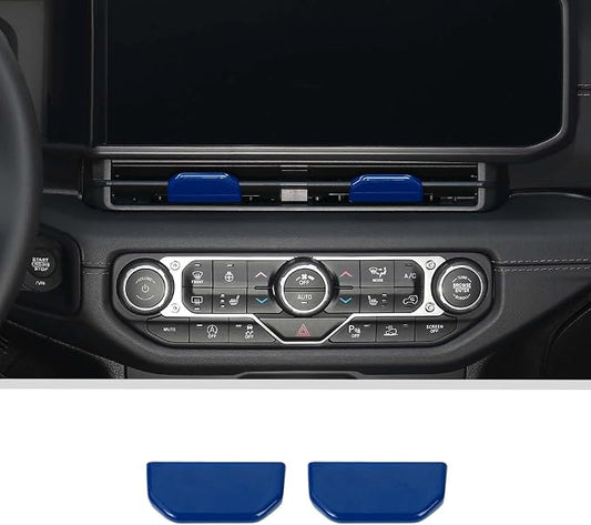 JWWY for Jeep JL Vent Air Outlet Adjustment Cover Trim Fit for 2024-2025 Jeep Wrangler JL JLU Gladiator JT 4xe Interior Accessories 2pcs Blue