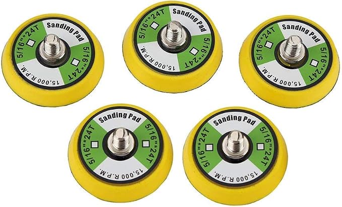 5Pcs 2-Inch Dual-Action Backing Plate, 5/16"-24 Thread | 15,000 RPM for Air Sander, Dual Action Car Polisher