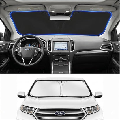 for 2015-2024 2025 Ford Edge Windshield Sun Shade - Foldable Windshield Sunshade Cover Front Window Shade Custom Fit for Edge Accessories Sun Visor Protector Blocks UV Rays