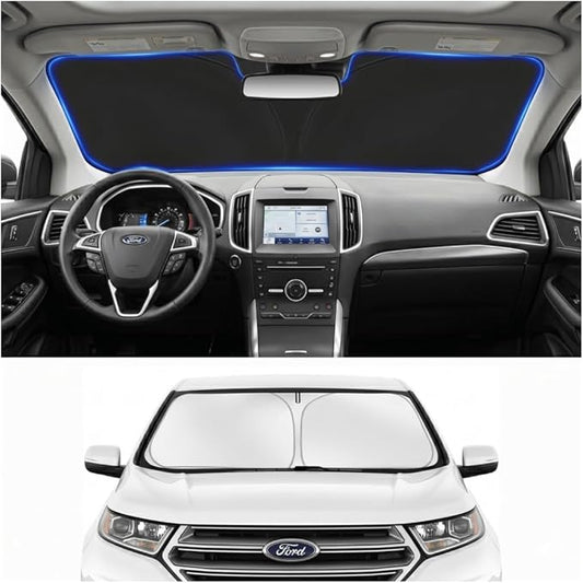 for 2015-2024 2025 Ford Edge Windshield Sun Shade - Foldable Windshield Sunshade Cover Front Window Shade Custom Fit for Edge Accessories Sun Visor Protector Blocks UV Rays