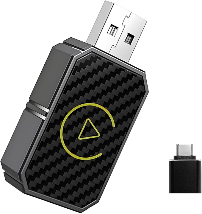 Wireless Carplay Adapter for Apple, Carplay Wireless Adapter for car Carplay Wireless Adapter, Fast Bluetooth Connection, Plug & Play for iPhone & Android Auto