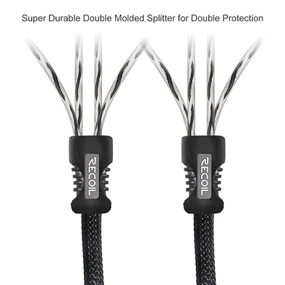 RECOIL P417 Premium 100% Oxygen Free Copper 17ft 4-Channel RCA Audio Interconnects Cable 4X RCA Male to 4X RCA Male Double Shielded with Noise Reduction