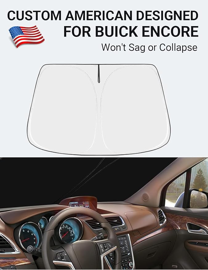 Proadsy 2026 Upgrade Front Windshield Sun Shade Foldable Sunshade Protector Custom Fit 2013-2022 Buick Encore Accessories