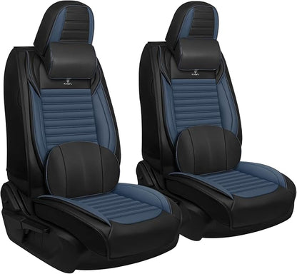 Seat Covers Fit for Nissan Rogue 2015-2026, Breathable and Comfortable Leather Car Seat Cover, Deluxe Waterproof Cushion Cover Auto Interior Accessories,Standard (Black Blue)