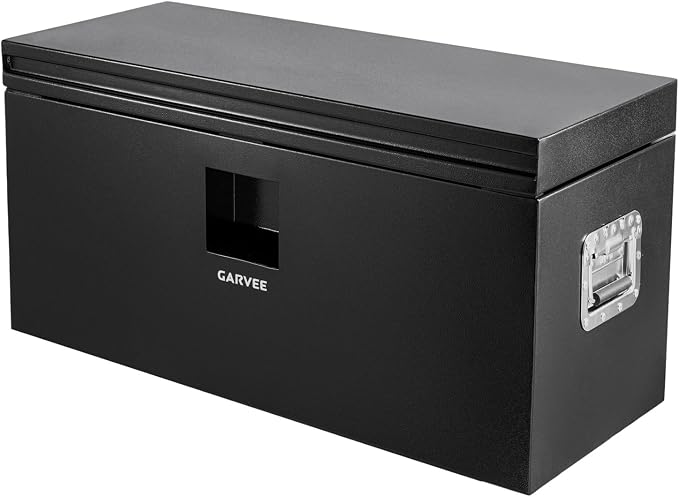 Garvee 30 in Black Steel Truck Bed Tool Box, Trailer Tongue Box, Truck Storage Organizer Tool Chest For Truck Bed, RV, Trailer