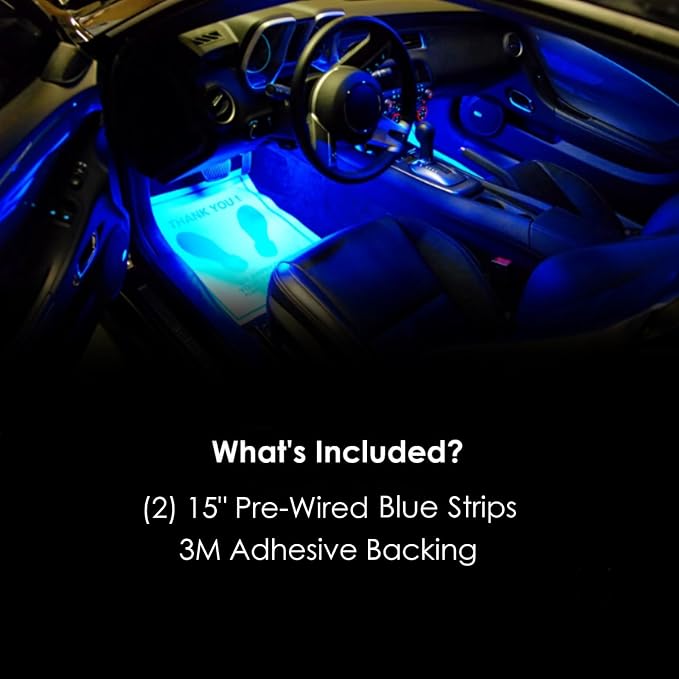 ORACLE Lighting 3805-002 Universal Blue Ambient LED Lighting Footwell Kit - Waterproof - Easy Installation - Ultra Flexible - Indoor or Outdoor Application