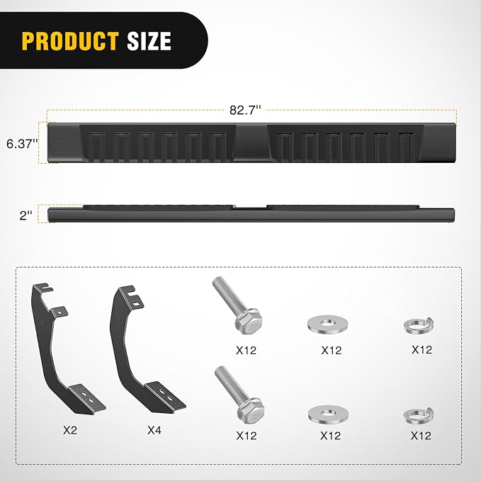 Nilight Running Boards for 2022 2023 2024 2025 2026 Toyota Tundra Crewmax Cab 4 Full Size Doors 6 Inch Side Step Nerf Bars Black