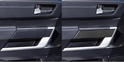 NVCNX Real Premium Carbon Fiber for Toyota Tundra 2022-2026 / Sequoia 2023-2026 2024 2025 Door Armrest Panel Cover Interior Trim Accessories Overlay Sticker 4PCs with Seat Memory not for Extended Cab