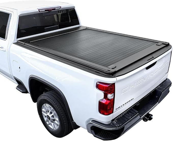 Syneticusa MR Retractable 2026 Chevy Silverado Bed Cover 2500 3500 (2020–2026) 6.8FT | Heavy Duty Aluminum Silverado Truck Bed, Waterproof & Dual Key Lockable System | 5-Year Protection