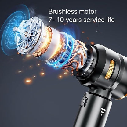 Handheld Cordless Vacuum,Car Vacuum Cleaner,4-in-1 22000PA High Power Portable Rechargeable Vacuum Cleaner with Brushless Motor, Small Handheld Vacuum & Air Blower & Pump-Black