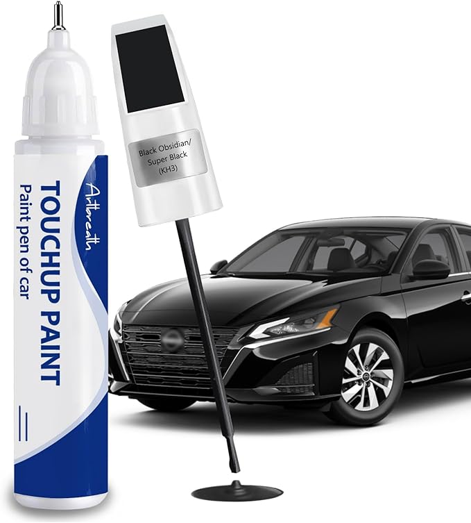 Super Black(KH3) Touch Up Paint for Nissan-Exact Match–Chips and Nicks Car Paint Scratch Repair Kit Automotive Paint Pen for 370Z/Altima/Armada/Cube/Frontier/GT-R/Juke/Leaf/Maxima/Murano/NV/Rogue