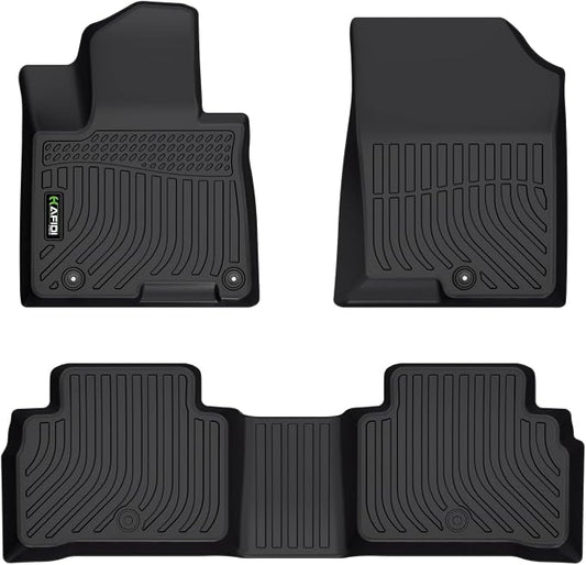 Floor Mats Custom for 2022-2026 Hyundai Tucson (No Hybrid Models) All Weather Protection TPE Heavy Duty Non-Slip Automotive Floor Liners Fits Front& 2nd Row Full Set Accessories, Black