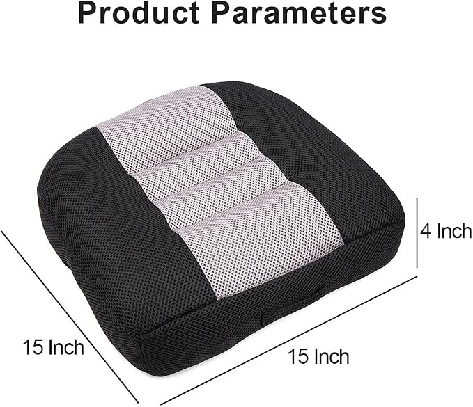 Srutirbo Car Booster Seat Cushion Heightening Height Boost Mat, Breathable Mesh Portable Car Seat Pad Angle Lift Seat for Car, Office,Home (Black)