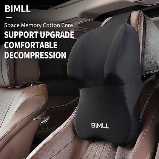 Car Neck Pillow, Ergonomic Memory Foam Headrest Pillow, Increase and Widen, Soft Against the Skin and Breathable, Alleviate Various Cervical Spine Issues Caused by Long-Distance Driving (Black)