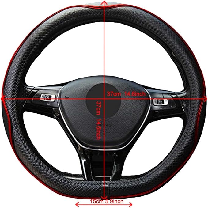 Mayco Bell Flat Bottom Steering Wheel Cover Anti-Slip,Safety,Soft,Breathable,Durable,Full Surround,Comfortable Grip Microfiber Leather (D Shape, Wine Red)