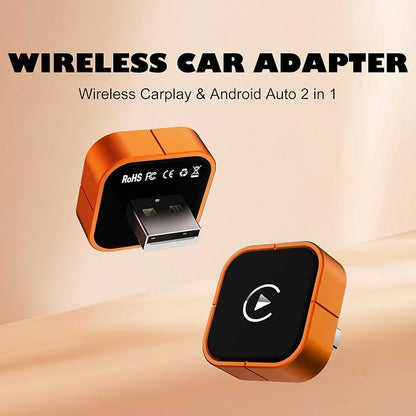 Keenso Wireless Car Play Adapter, Converts Wired Car Play Android Auto to Wireless with Auto Switch Function for iOS 10 Android 11 Systems