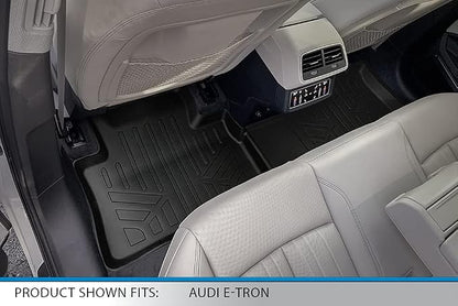 SMARTLINER All Weather Custom Fit Black 2 Row Floor Mats and Cargo Liner Set Compatible with 2019-2022 Audi E-Tron/E-Tron Sportback (Only fits Without 2nd Row Retentions)