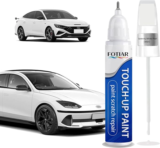 Serenity White Pearl (W6H) Touch up Paint for Hyundai-Exact Match Scratch Repair Kit 2-In-1 Premium Car Paint Pen for Chips & Nicks