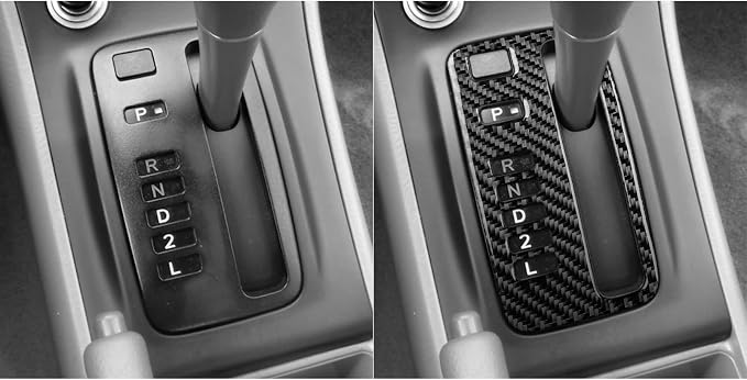 Black Real Carbon Fiber Accessories Car Gear Shift Control Anti-Scratch Panel Cover Interior Trim Sticker Decal for Toyota Corolla CE LE S 2003 2004 2005 2006 2007 2008/XRS 2005-2006 Sedan 1PC