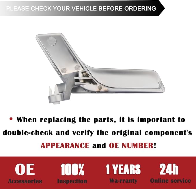 Metal Interior Door Handle Repair Kit | Compatible with Mercedes-Benz W204 X204 C230 C250 C280 C300 C63 GLK250 GLK280 GLK300 | Inside Inner Front or Rear Right Passenger Side Door Lever Matter Sliver