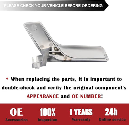 Metal Interior Door Handle Repair Kit | Compatible with Mercedes-Benz W204 X204 C230 C250 C280 C300 C63 GLK250 GLK280 GLK300 | Inside Inner Front or Rear Right Passenger Side Door Lever Matter Sliver