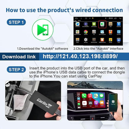 CarlinKit CarPlay Dongle only for Car with Android Head Unit System 4.4.2+,New Upgrade Version,Built-in APK App,Support Wired/Wireless CarPlay,Wired/Wireless Android Auto,Online Upgrade etc.