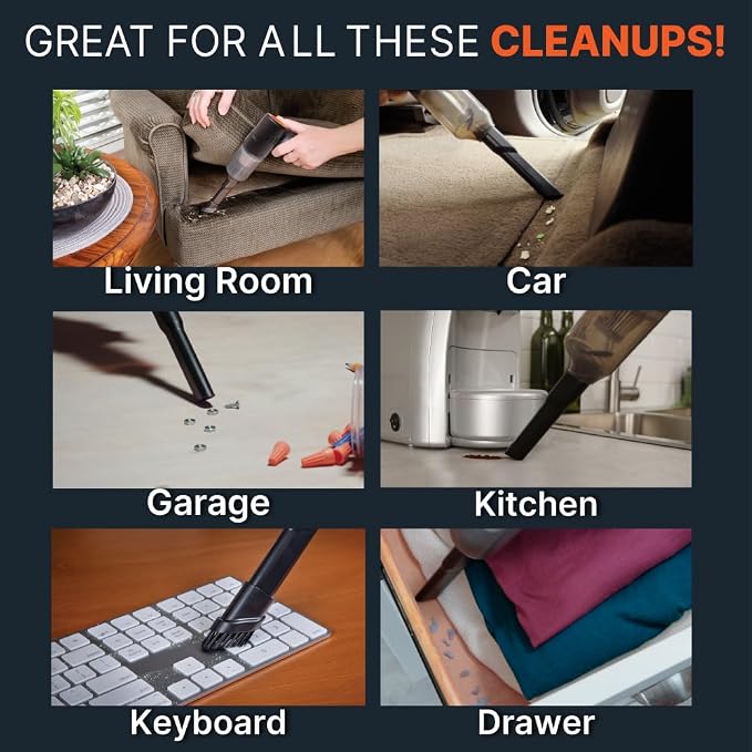 Pocket Vac 2-in-1 Cordless Handheld Vacuum and Blower – Rechargeable, Compact, Portable Mini Vacuum Cleaner for Car, Home, Kitchen, Pet Hair and Crumbs – with Reusable HEPA Filter – Great Gift Idea