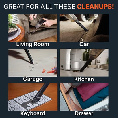 Pocket Vac 2-in-1 Cordless Handheld Vacuum and Blower – Rechargeable, Compact, Portable Mini Vacuum Cleaner for Car, Home, Kitchen, Pet Hair and Crumbs – with Reusable HEPA Filter – Great Gift Idea
