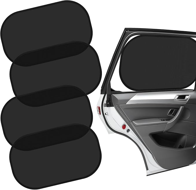 Car Window Shades for Baby (4 Pack), 19.6 x 12 Sun Shades for Side Windows, Foldable Car Shades for Child, Adsorption Window Covers from Glare and UV Rays