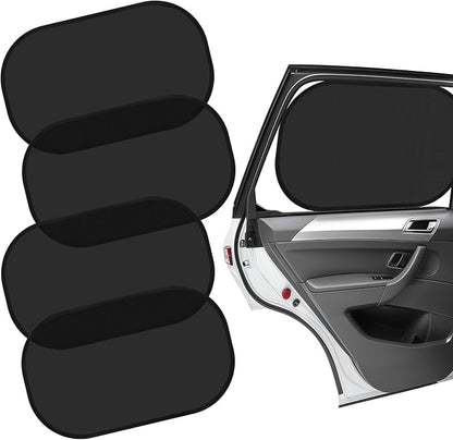 Car Window Shades for Baby (4 Pack), 19.6 x 12 Sun Shades for Side Windows, Foldable Car Shades for Child, Adsorption Window Covers from Glare and UV Rays