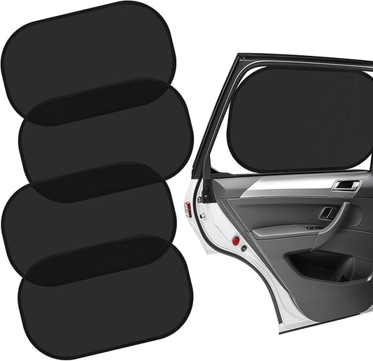 Car Window Shades for Baby (4 Pack), 19.6 x 12 Sun Shades for Side Windows, Foldable Car Shades for Child, Adsorption Window Covers from Glare and UV Rays