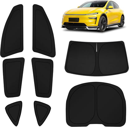 KUST Car Window Shades for Tesla Model Y 2020-2024(Not for Juniper) Windshield Sun Shade Side Window Cover UV Block Privacy Protection Accessories for Camping Blackout Rear Back Full Set 8PCS