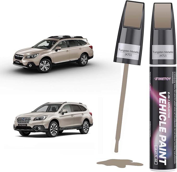 Tungsten Metallic(K7U) Touch up Paint for Subaru, Quick & Easy Fix for Car Scratches, 2 in 1 Car Touch up Paint with Pen Tip and Brush, Auto Scratch Repair Pen with Exact Color Match